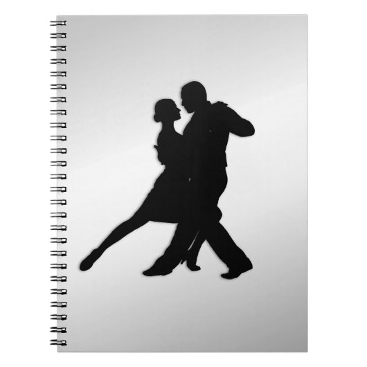 Tango Dancers Silhouette 2 Silver Notizblock (Vorderseite)
