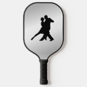 Tango Dancers Silhouette 2 Silver Pickleball Schläger (Vorderseite)