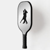 Tango Dancers Silhouette 2 Silver Pickleball Schläger (Links)