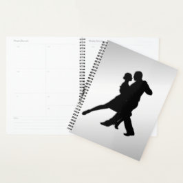 Tango Dancers Silhouette 2 Silver Planer