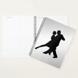 Tango Dancers Silhouette 2 Silver Planer