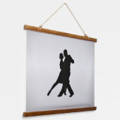 Tango Dancers Silhouette 2 Silver Wandteppich Mit Holzrahmen (Gewinkelt)