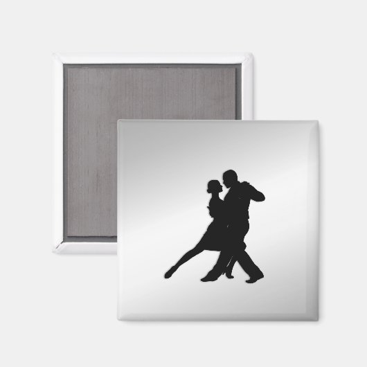 Tango Dancers Silhouette Magnet (Vorderseite/Rückseite)