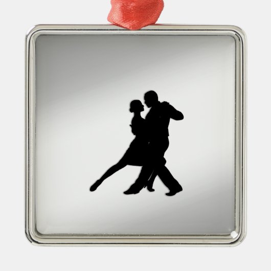 Tango Dancers Silhouette Ornament Aus Metall (Vorne)