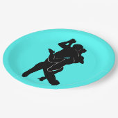 Tango Dancers Türkisfarbene Paper Teller wählen Fa (Schrägansicht)