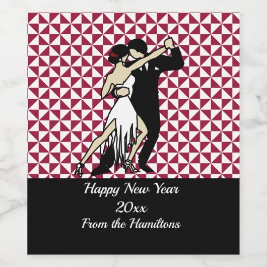 Tango Dancers Weinetikett (Einzelnes Label)