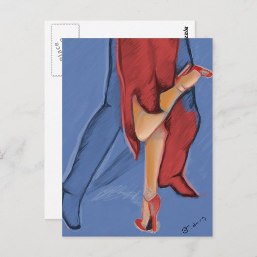 Tango Dancing Postkarte (Vorne/Hinten)
