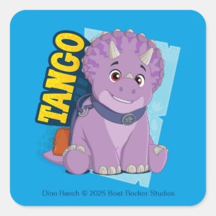 Tango   Dino Ranch Quadratischer Aufkleber