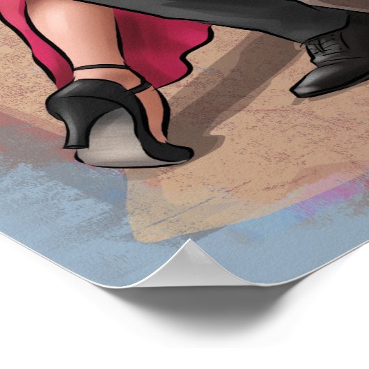 Tango - Dos almas, un compás . Dance Art Poster (Ecke)