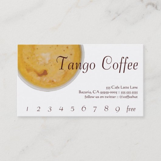 Tango Drink Punch / Loyalty Card Treuekarte (Vorderseite)