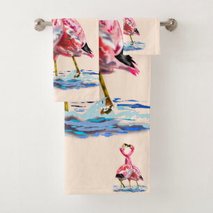 Tango-Flamingo 3 Badhandtuch Set