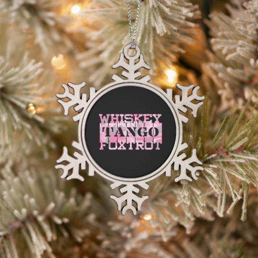 Tango Foxtrot Camouflage Schneeflocken Zinn-Ornament (Baum)