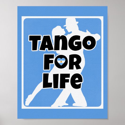 Tango für Life Blue Argentina Herzchen Couple Poster (Vorne)