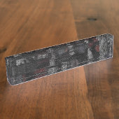 "Tango im Regen" Schreibtisch-Nummernschild Namensplakette (Seite)