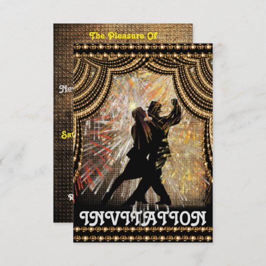 Tango Latin Dance Party Einladung (Vorne/Hinten)