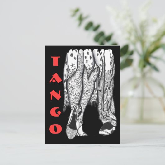 Tango Legs Postkarte (Stehend Vorderseite)