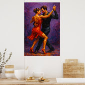 Tango Leidenschaft Rotkleid Tanz Poster (Küche)