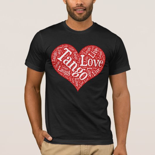 Tango Liebe Lebe und Lachen Rotes Herz - Kunst T-Shirt (Vorderseite)