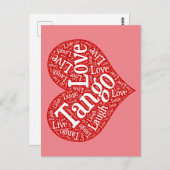 Tango Liebe Live and Laugh Rotes Herz Art Postkarte (Vorne/Hinten)