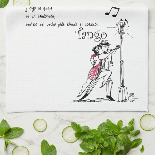 Tango MI Buenos Aires Querido Geschirrtuch (Gefaltet)