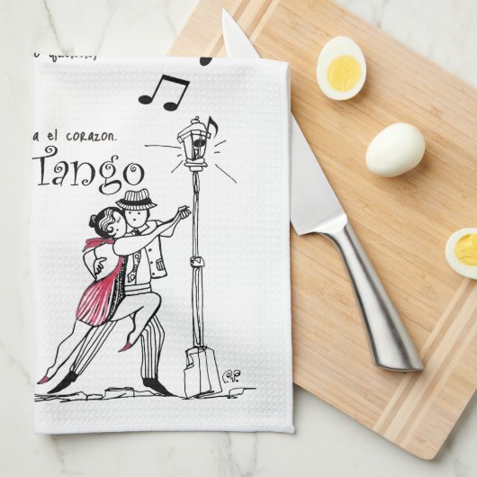 Tango MI Buenos Aires Querido Geschirrtuch (Viertel Falte)
