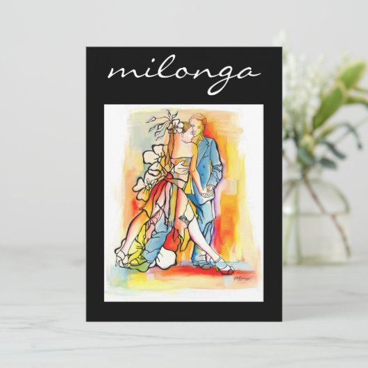 Tango Milonga Einladung (Stehend Vorderseite)