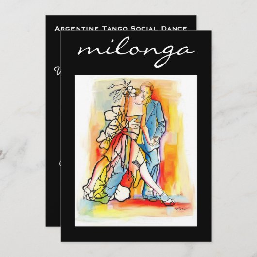 Tango Milonga Einladung (Vorne/Hinten)