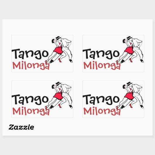 Tango Milonga Rechteckiger Aufkleber (Blatt)