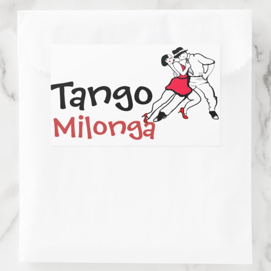 Tango Milonga Rechteckiger Aufkleber (Tasche)