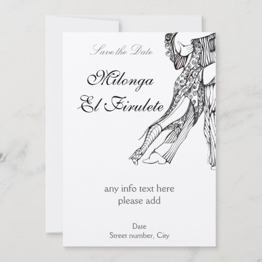 Tango Milonga Save the Date (Vorderseite)