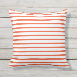 Tango-orange Sommer Stripes Kissen im Freien Für Draußen