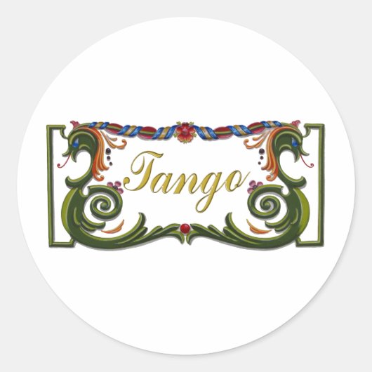 Tango Original Design! Runder Aufkleber (Vorderseite)