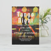 Tango Party und Tango Tänzer Einladung (Stehend Vorderseite)
