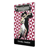 Tango-Tänzer auf Burgundy Geometric Background Mini Klemmbrett (Gewinkelt2)
