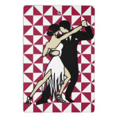 Tango-Tänzer auf Burgundy Geometric Background Mini Klemmbrett (Rückseite)