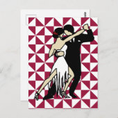 Tango-Tänzer auf dem geometrischen Hintergrund von Postkarte (Vorne/Hinten)
