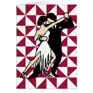 Tango-Tänzer Burgund und Weiße Geometrie
