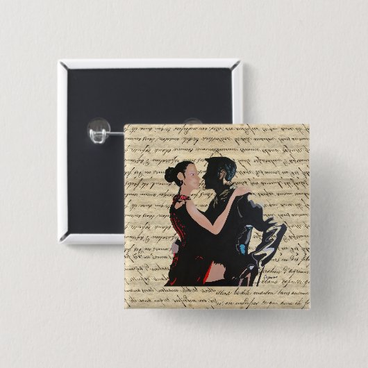 Tango-Tänzer Button (Vorne & Hinten)