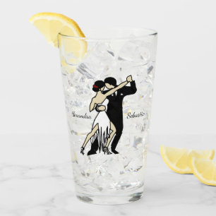 Tango-Tänzer-Glas im Retro-Stil Glas