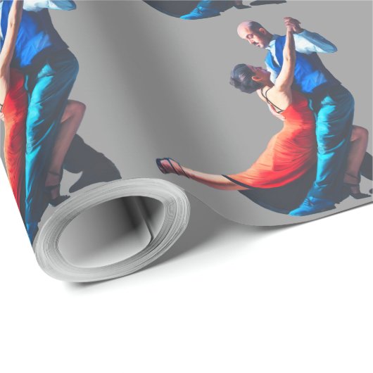 Tango-Tänzer - Handmalerei Geschenkpapier (Rolleneckpunkt)