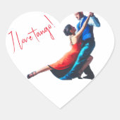 Tango-Tänzer - Handmalerei Herz-Aufkleber (Vorderseite)