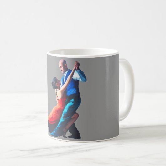 Tango-Tänzer - Handmalerei Kaffeetasse (VorderseiteRechts)