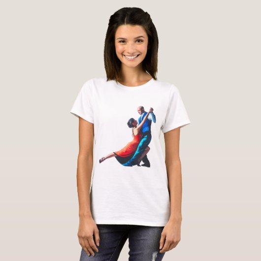 Tango-Tänzer - Handmalerei T-Shirt (Vorne ganz)