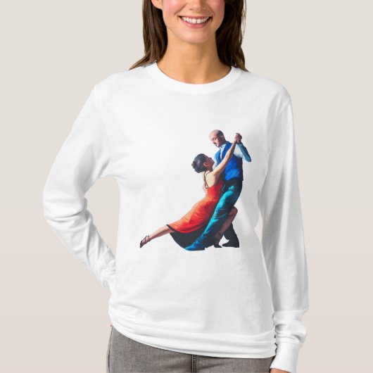 Tango-Tänzer - Handmalerei T-Shirt (Vorderseite)