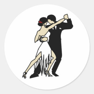 Tango-Tänzer im Vintage-Stil Runder Aufkleber