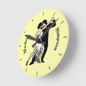 Tango-Tänzer im Vintagen Stil Runde Wanduhr (Winkel)