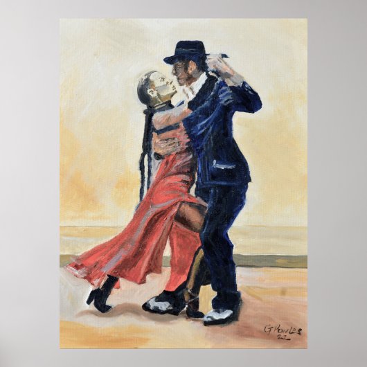 Tango-Tänzer Ölmalerei Poster (Vorne)