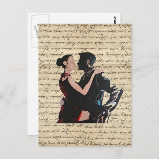 Tango-Tänzer Postkarte (Vorne/Hinten)