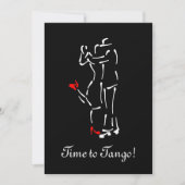 Tango-Tänzer (rote Schuhe) mit anpassbarem Text Einladung (Vorderseite)