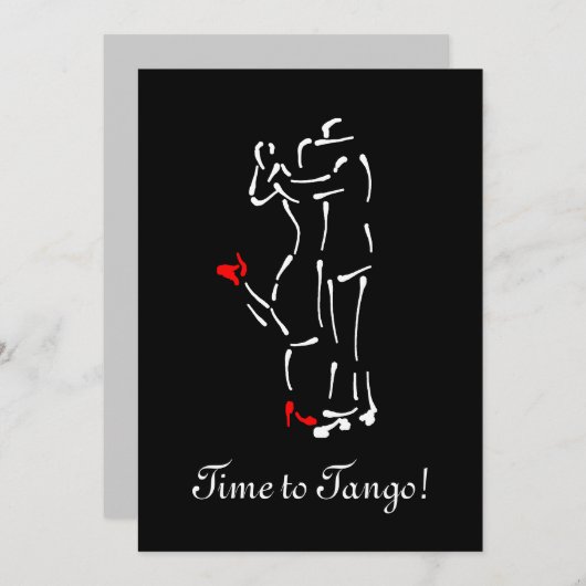 Tango-Tänzer (rote Schuhe) mit anpassbarem Text Einladung (Vorne/Hinten)